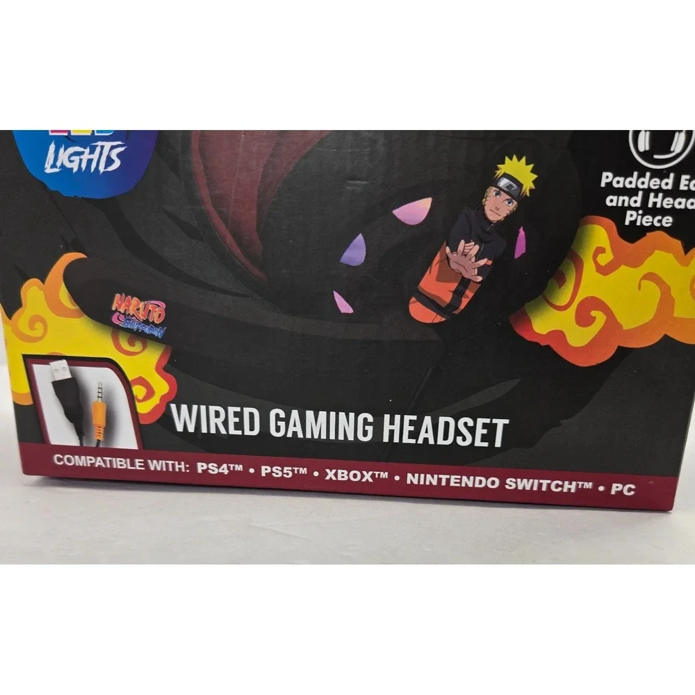 Naruto Shippuden Wired Gaming Headset LED Lights PS4 PS5 Xbox Switch PC